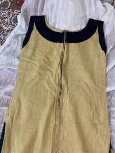 khaki straight Kurti