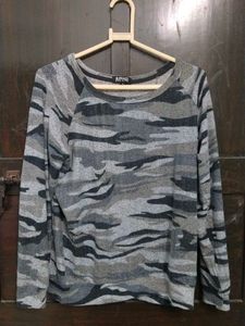 Grey And Black Coloured Sweat Shirt