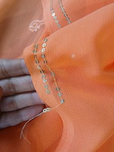 Orange Sequined Saree For Woman🧡🌼