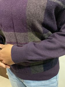 Purple Plaid Knit Polo