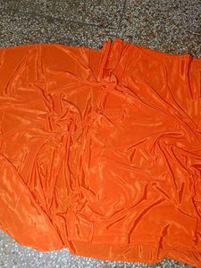 Orange  Crape Silk Fabric