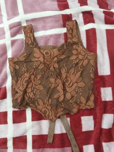 Cute Floral Lace Crop Top
