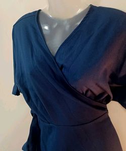 Korean Flare Waist-Tie Wrap Dress