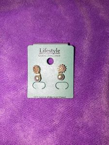 Zirconia 18 K Pure Gold Earrings