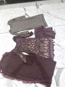 Combo Mauve Pakistani Suit Set With Pakistan Kurta