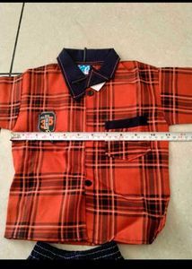 new kids Boys Plaid Shirt &amp; Shorts Set