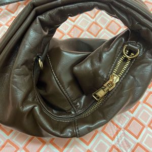 Dark Brown Leather Crossbody Bag
