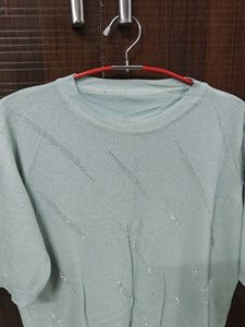 Light Blue Knit Top