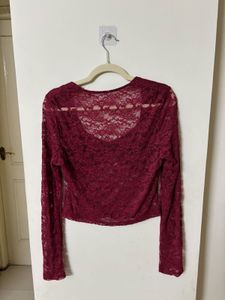 Sheer Lace Long Sleeve Top