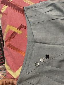 Wide Leg Trousers with Button Detail