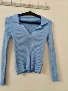 Cute Blue Knit Top