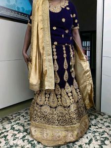 Embroidered Velvet Lehenga Skirt