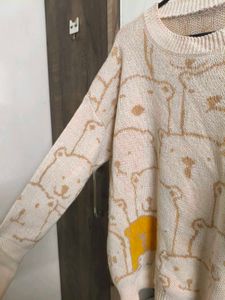 Cute Bear Print Sweater from savana