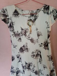 White Colour Floral Long Gown
