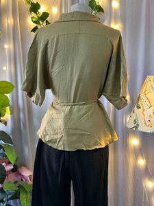 wrap khaki top