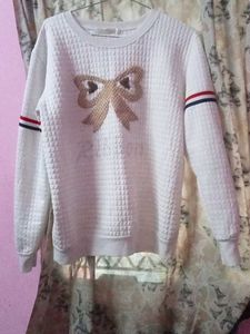 White Bow Sweater