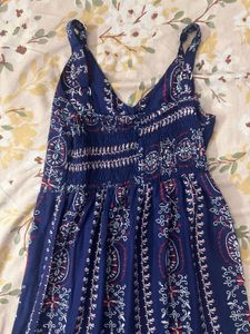 Boho Button-Front Midi Dress