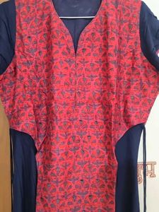 Red &amp; Blue Printed Kurta