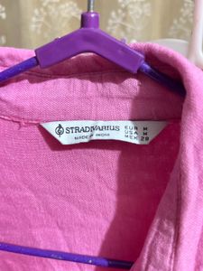 Linen Blend Pink Poplin Shirt