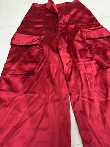 Red Satin Pants