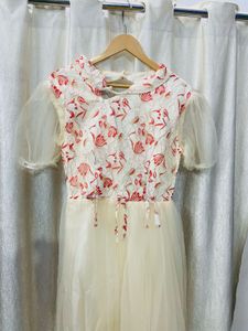 Elegant Ivory Tulle Dress New Red Cream