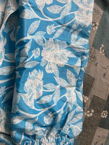 Blue Floral Button-Up Dress