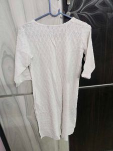 White Embroidered Tunic Top