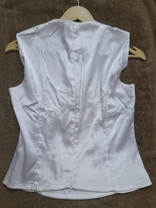 White Satin Crop Top