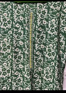 Green Floral Print Kurta