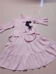 Cute Girls' Pink Dress Set