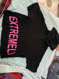 Black Hoodie T-Shirt - EXTREMELY