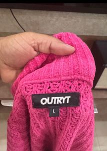 Pink High Neck Sweater