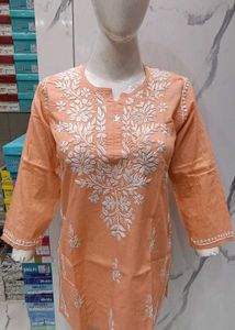 Lakhnavi Hand Embroidery Short Kurti