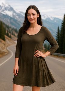 Olive Green Casual Dress