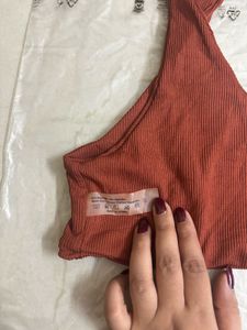 Ribbed One-Shoulder Bikini Top