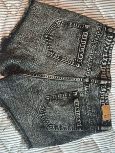Acid Wash Denim Shorts