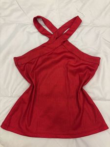 Halter Neck Red Top