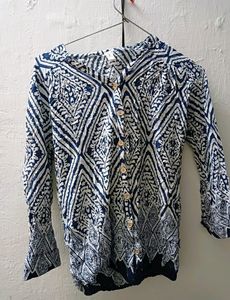 Rayon Crop Shirt Top