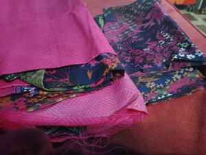 Floral Colourful Crepe Dress Material