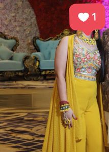 Beautiful Top Palazzo Set With Jacket