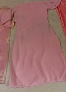 Pink  Embroidery Garara With Dupatta