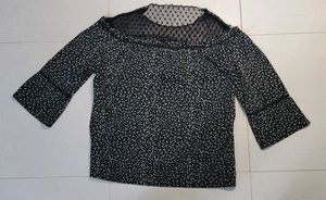 Polka Dot Mesh Top