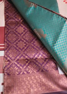 Silk Banarasi Dark Green Color Saree....