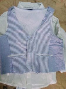 Jean Pant, White Full Sleeve Shirt With Over Coat