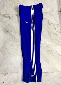 ADIDAS ORIGINALS BLUE STRAIGHT BOOTCUT TRACKPANTS