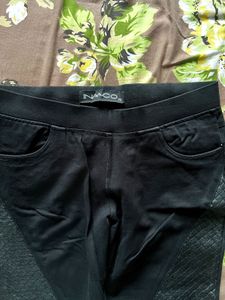 Leather Patchwork Pants
