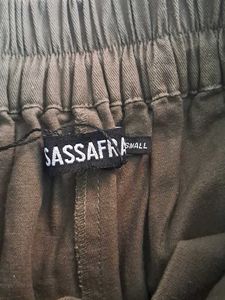 SASSAFRAS Olive Green Wide Leg Pants