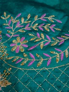 Beautiful Sea Green And Lavender Choli