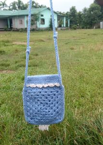 Crochet Blue Sling Bag 🩵🩵🩵