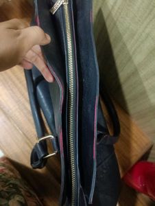 Classic Black Leather Tote Bag for Women |